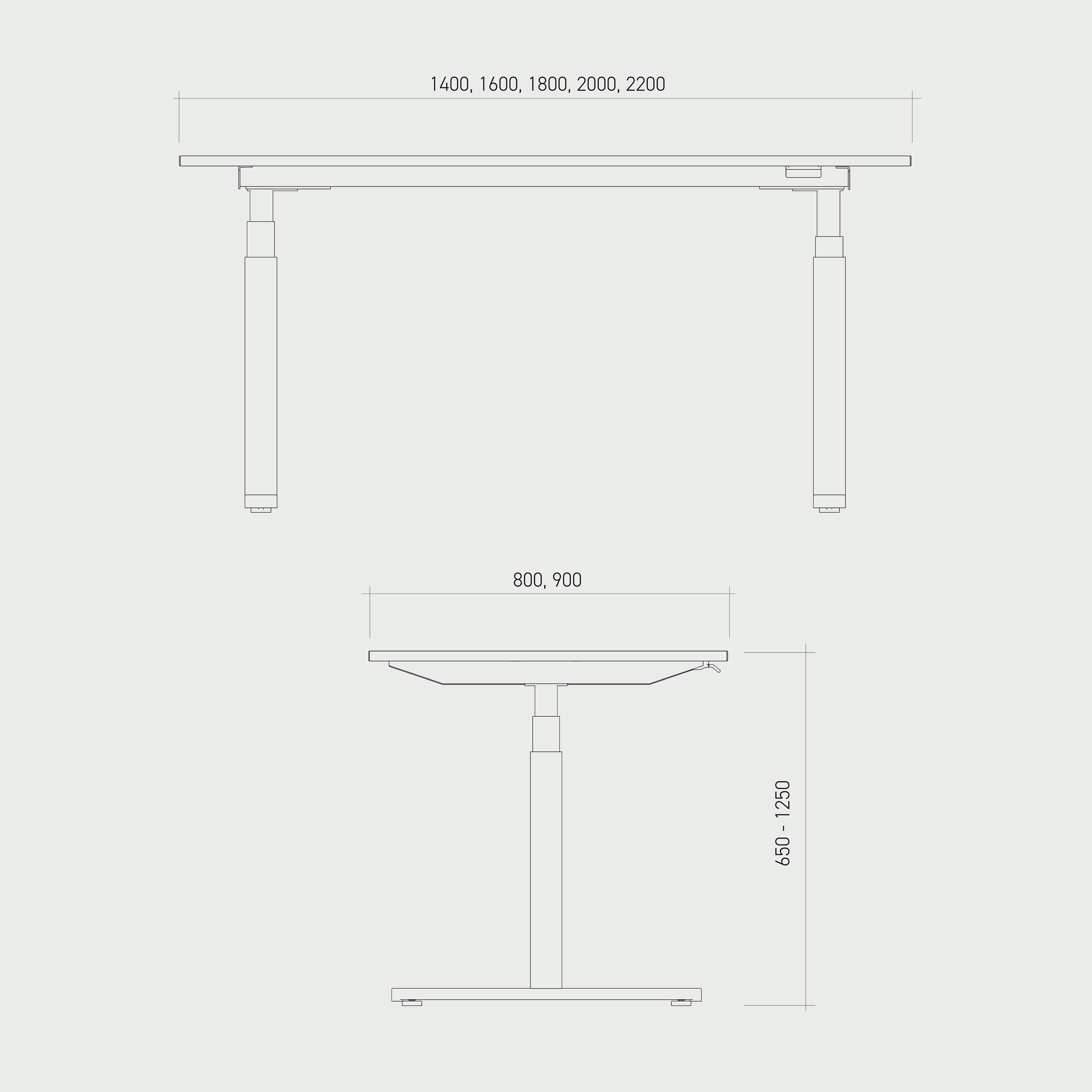 Schreibtisch T-able höhenverstellbar
