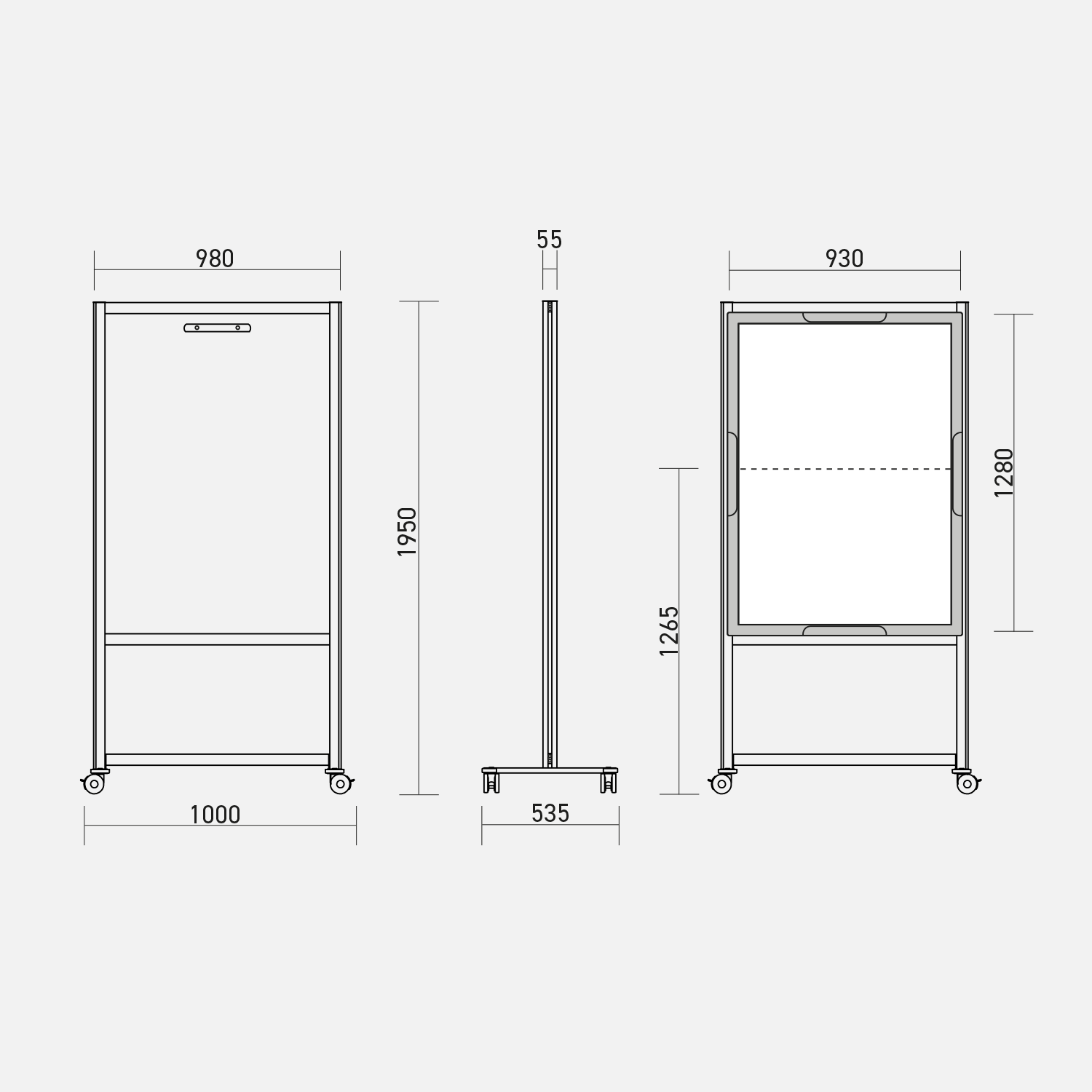 Partition wall, rollable - flomo train S