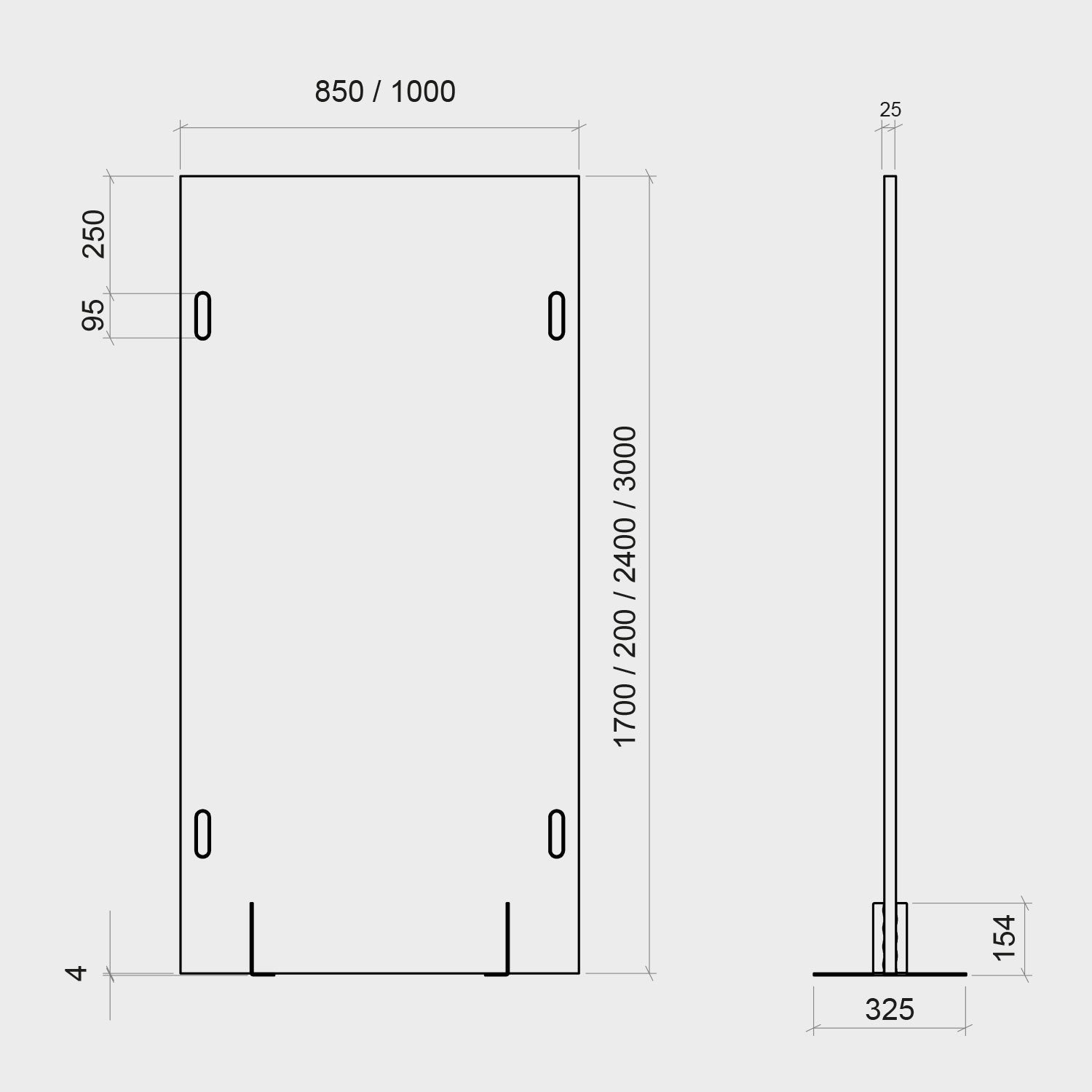 Acoustic room divider - motu acoustic shield with adjustable feet