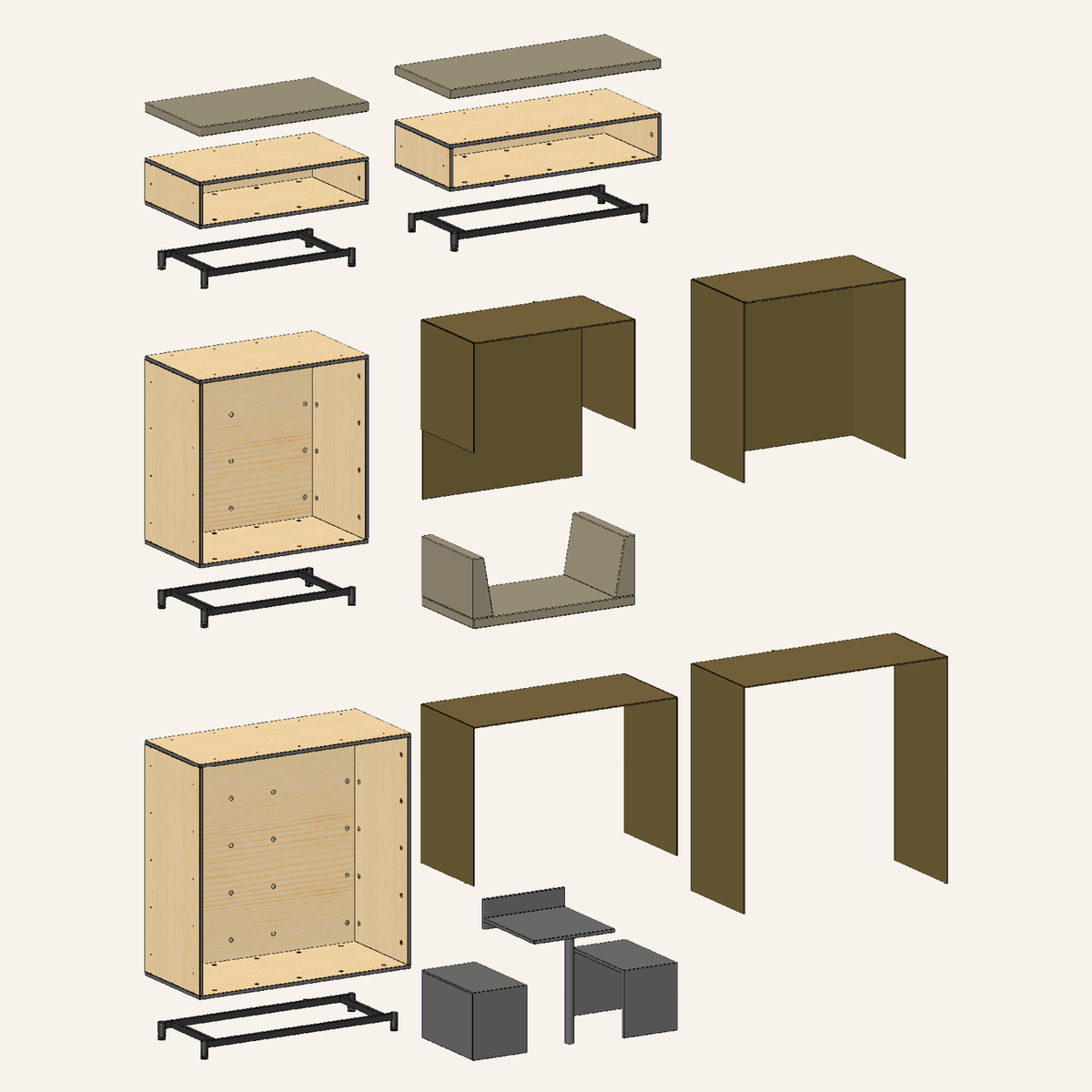 Modular room elements: space companion CUBE