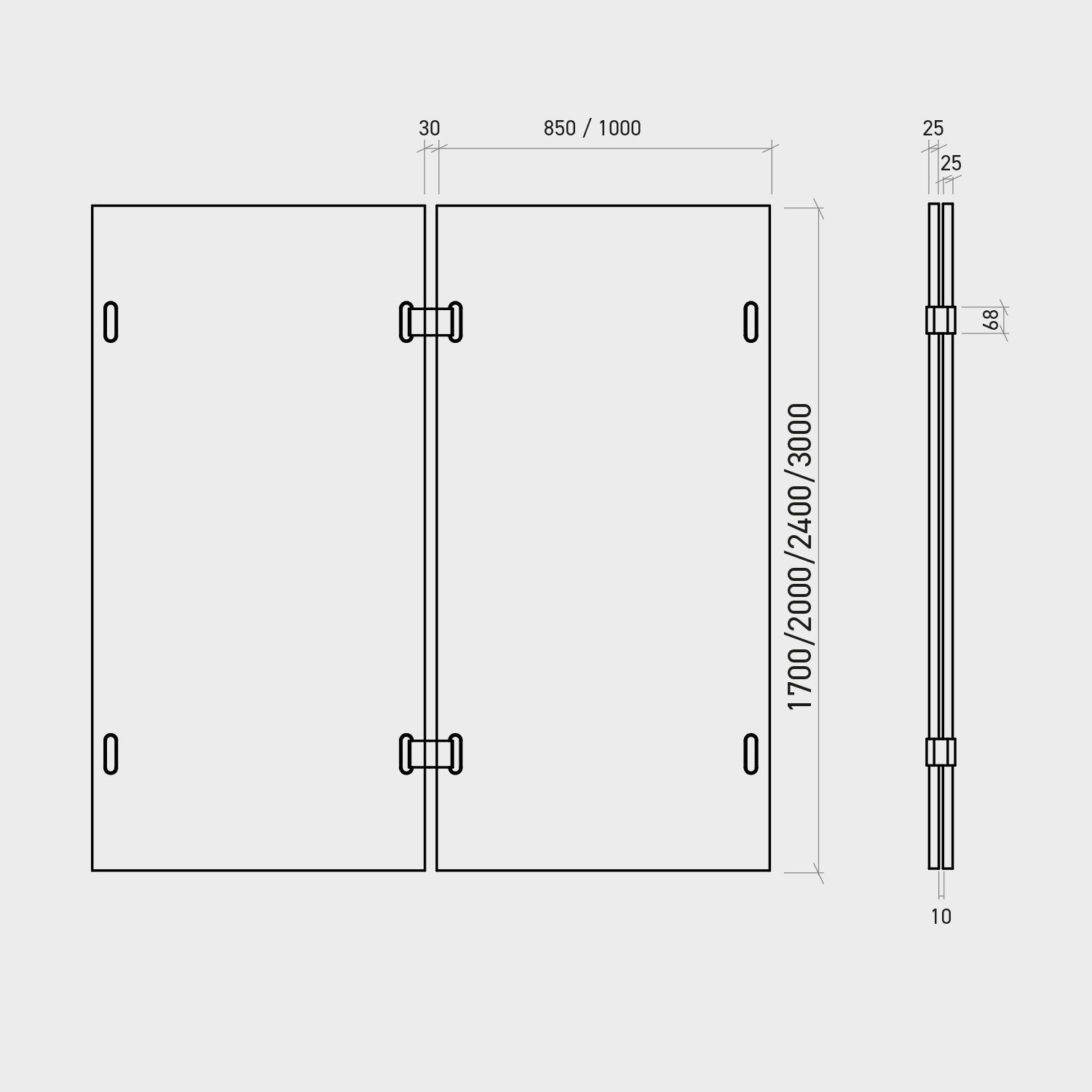 Acoustic partition - motu wall (set of 3)