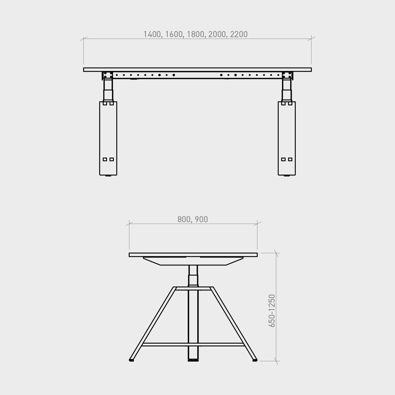 Desk height-adjustable - motu table A Plus